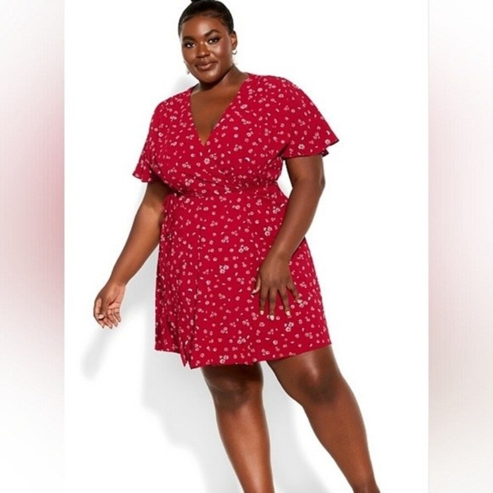 City‎ Chic Blossom Rain dress 22